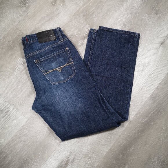Guess Men's Size 33/32 Slim Straight Del Mar Fit Medium Wash Blue Jeans - Picture 11 of 14